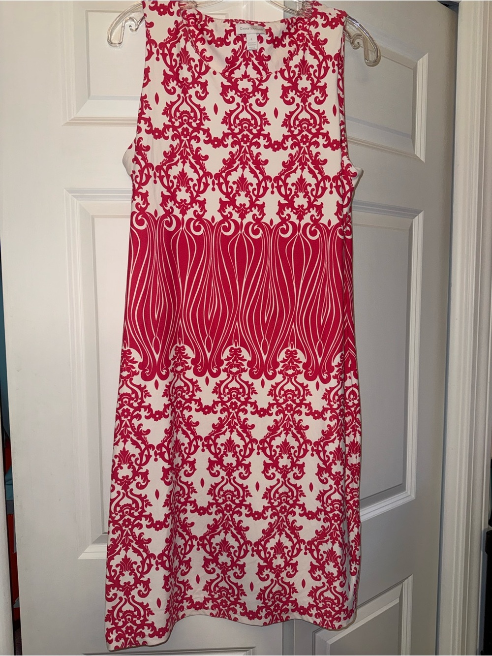 Charter Club Pink and White Sleeveless Midi Dress